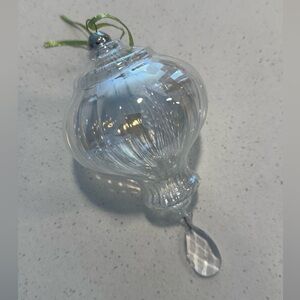 Clear Glass Teardrop Holiday Ornament - Elegant Home Holiday Decor